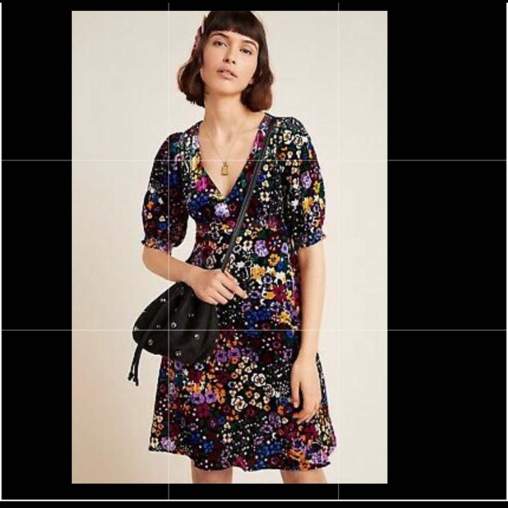 Anthropologie Francie Floral/Velvet Dress …